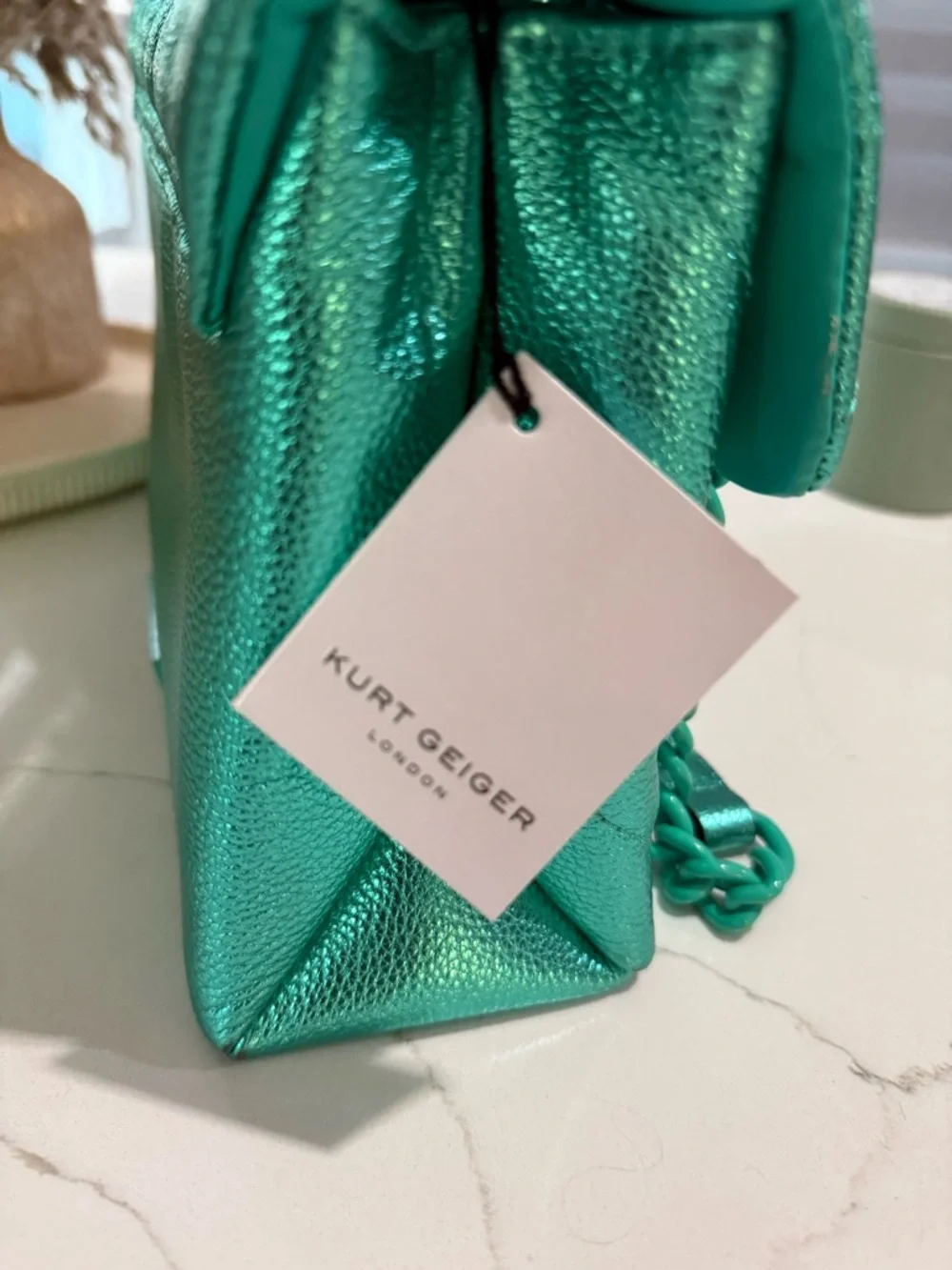 💥Kurt Geiger London Kensington Drench💥 NWT! Metallic Green - Picture 2 of 12